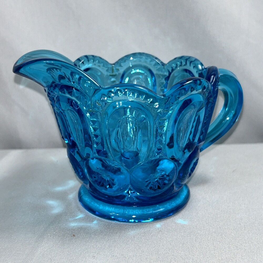 LE Smith Moon And Stars Aqua Blue Creamer 4 Oz